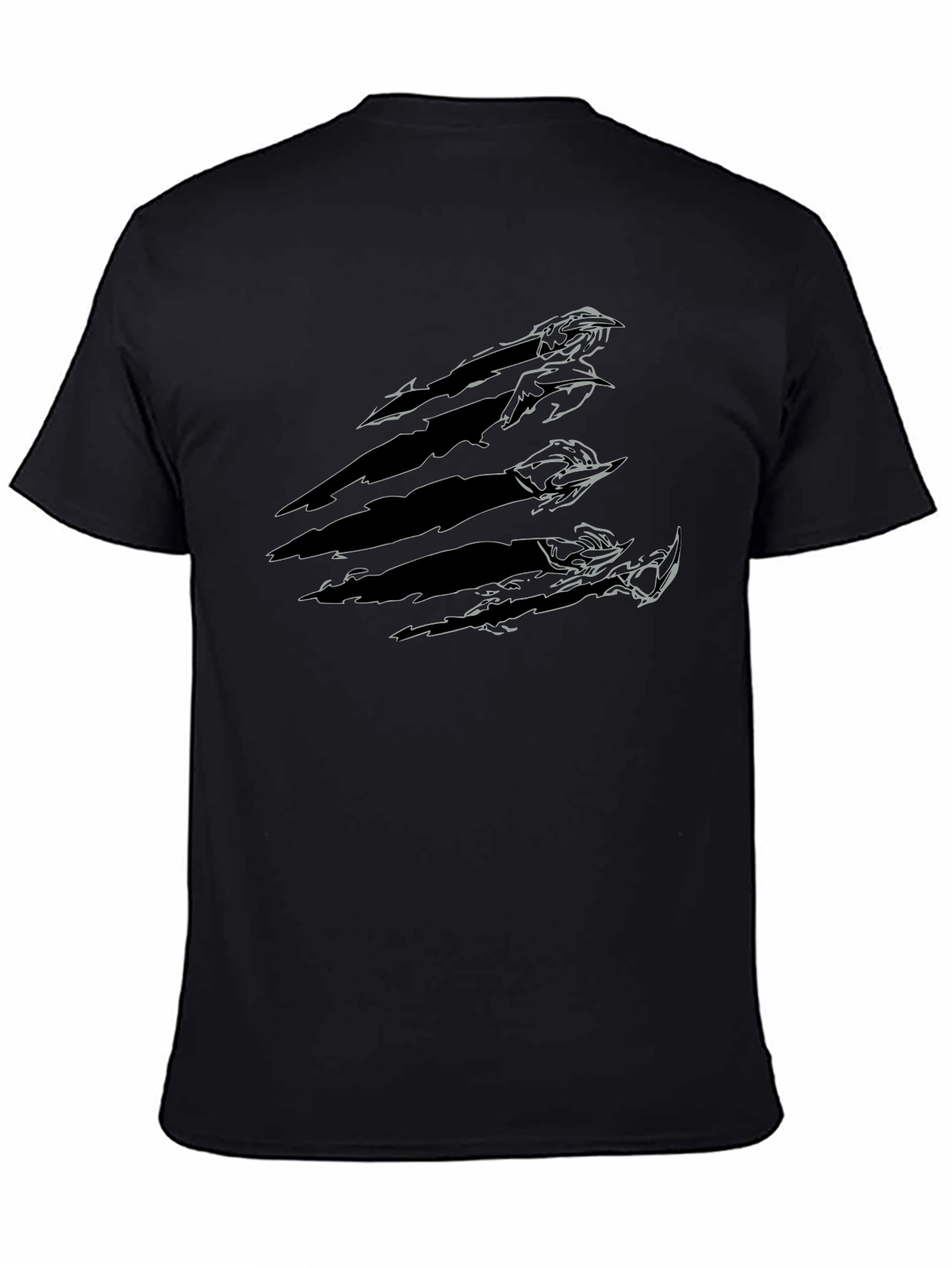 Black T-Shirt with Claw Mark Design