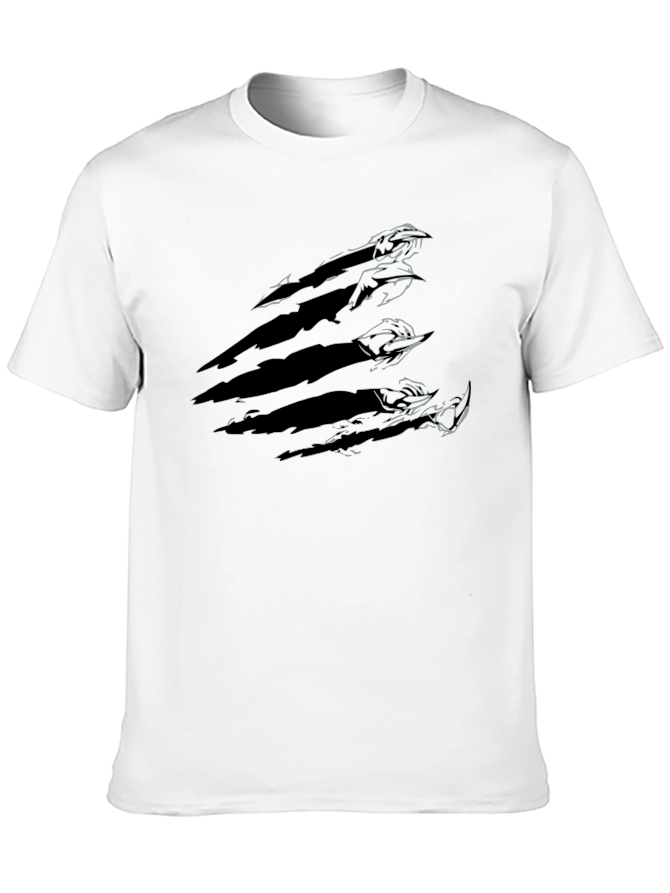 Black T-Shirt with Claw Mark Design
