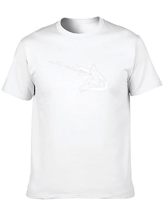 Mens Black Snowboarding Graphic Tee