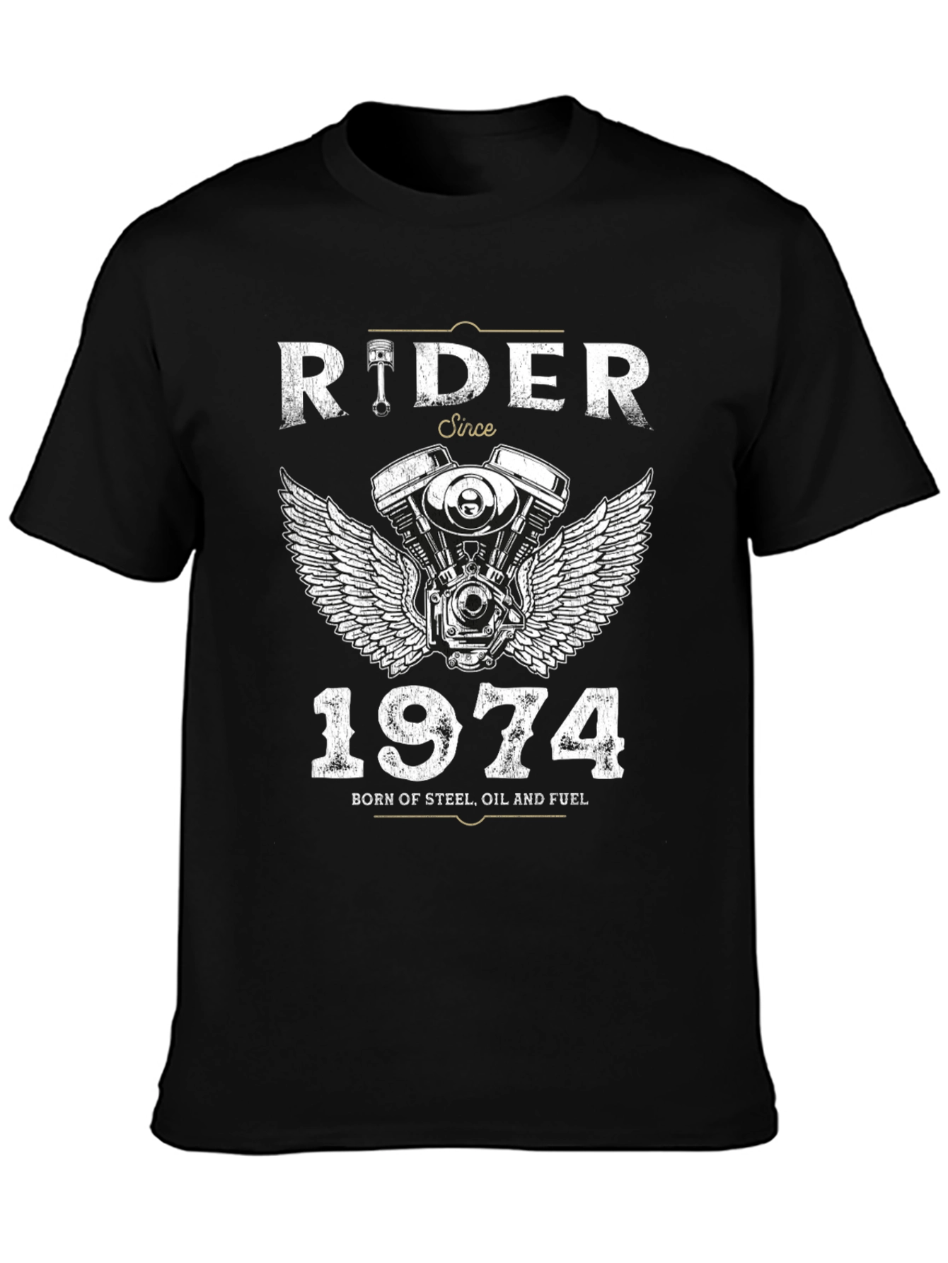 Rider Since 1974 T-Shirt - Motorcycle Engine Design