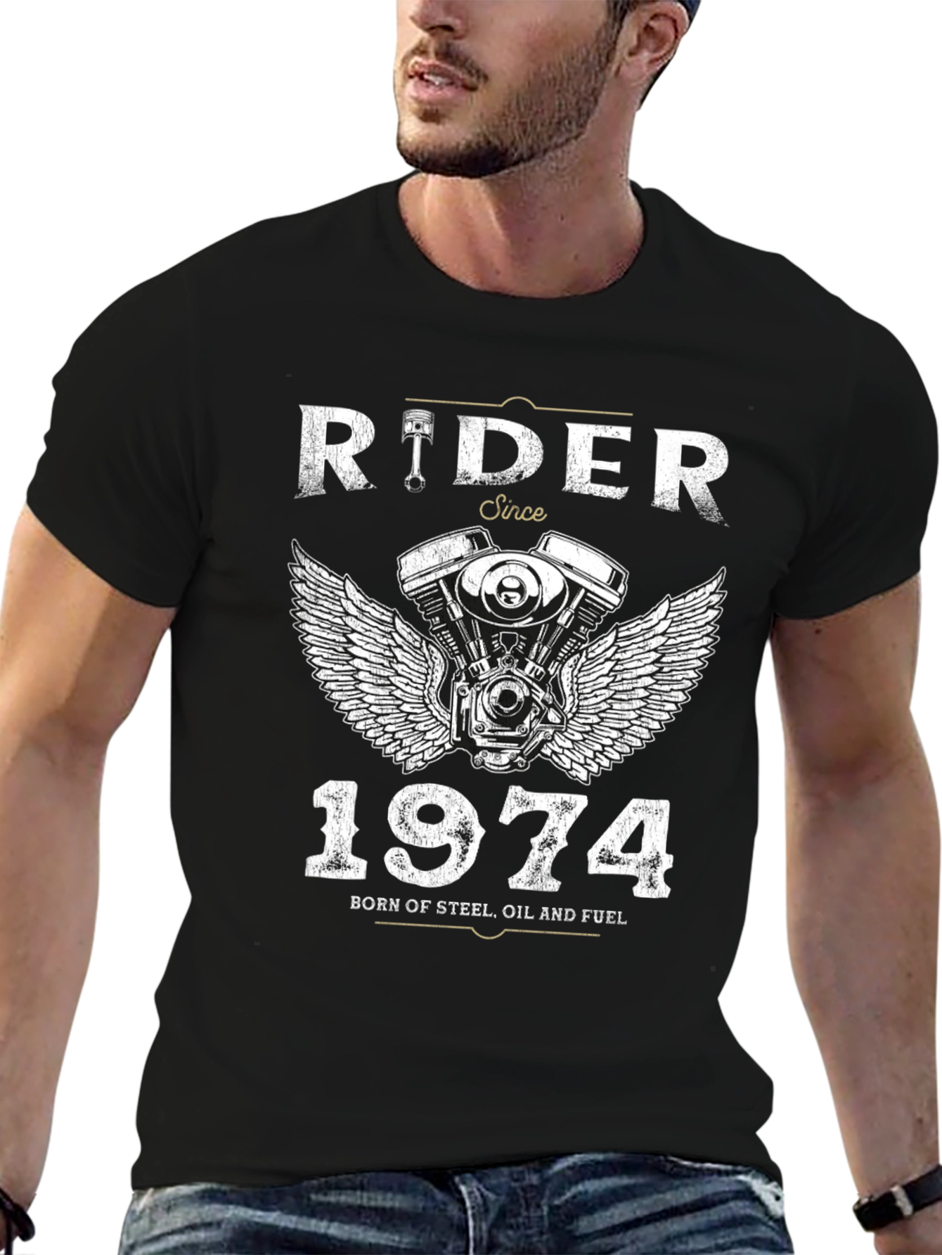 Rider Since 1974 T-Shirt - Motorcycle Engine Design
