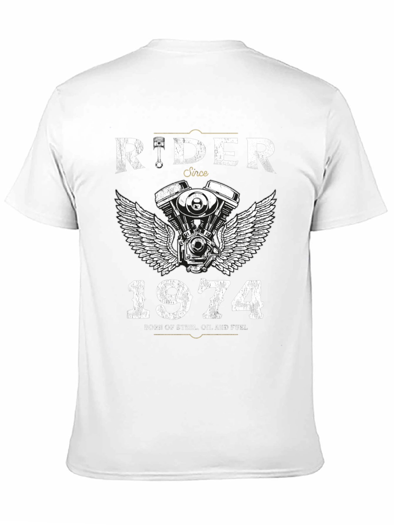 Rider Since 1974 T-Shirt - Motorcycle Engine Design