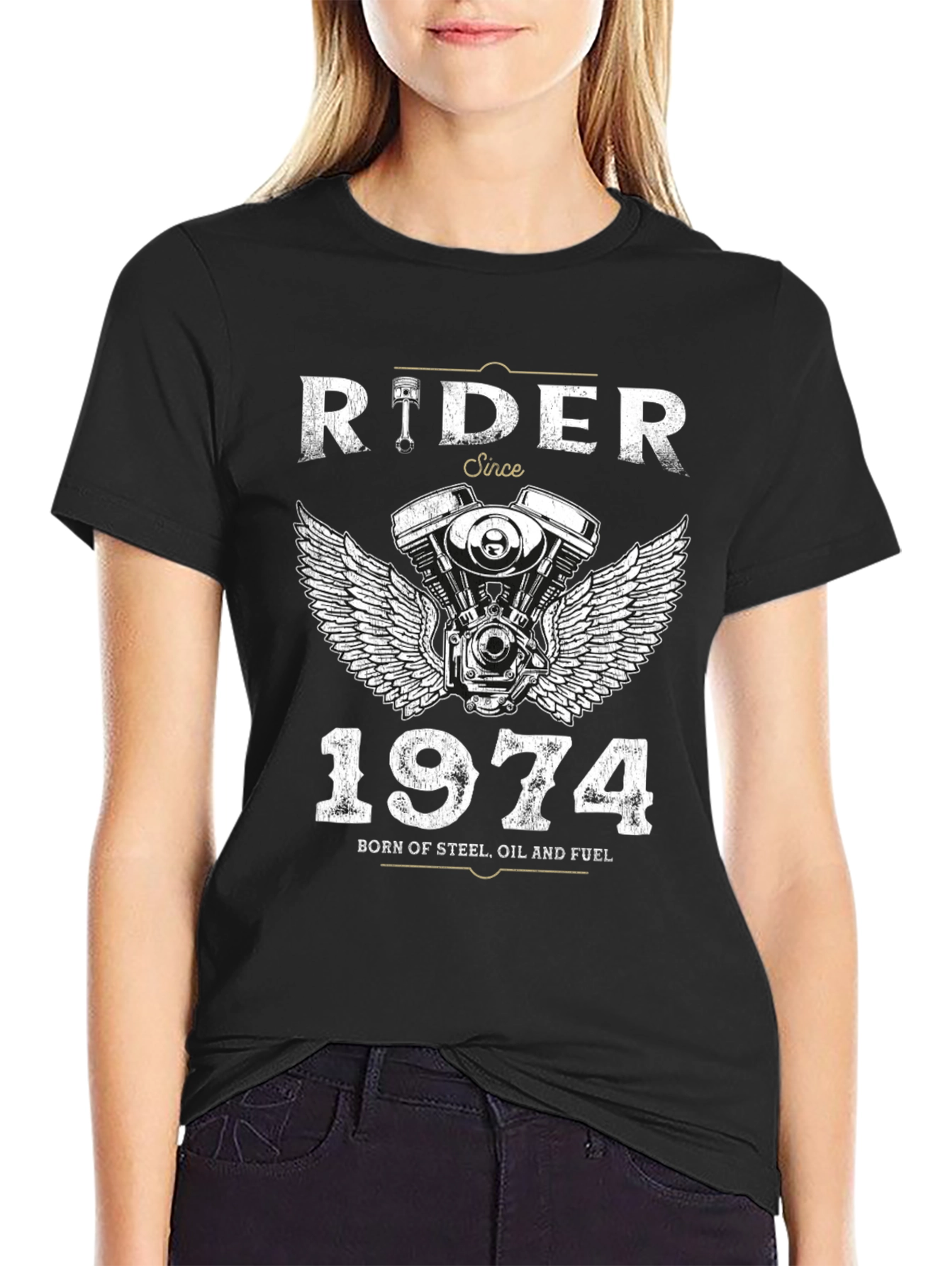 Rider Since 1974 T-Shirt - Motorcycle Engine Design
