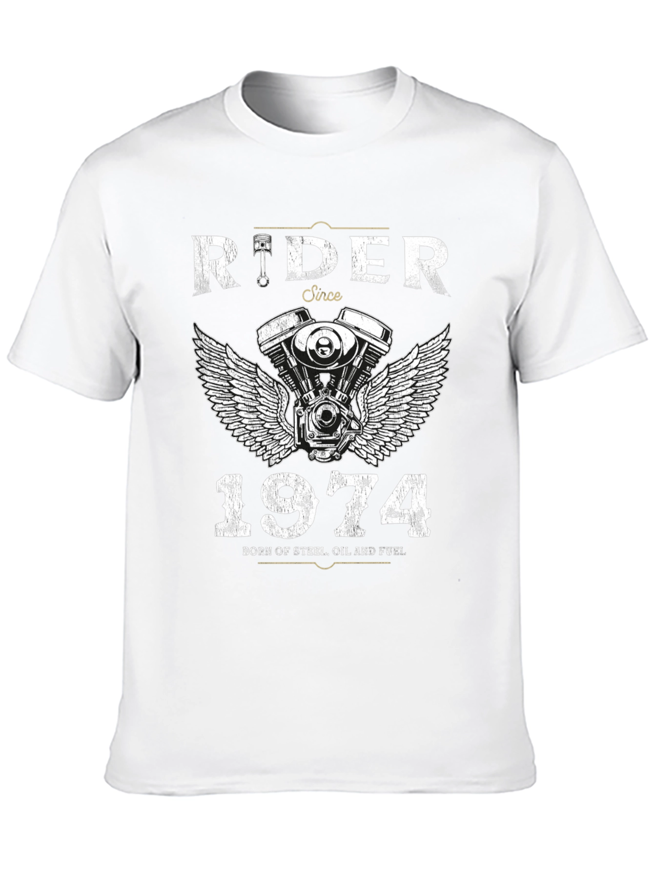 Rider Since 1974 T-Shirt - Motorcycle Engine Design