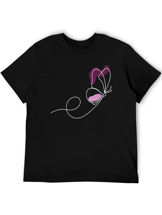 Butterfly Line Art T-Shirt - Minimalist Graphic Tee