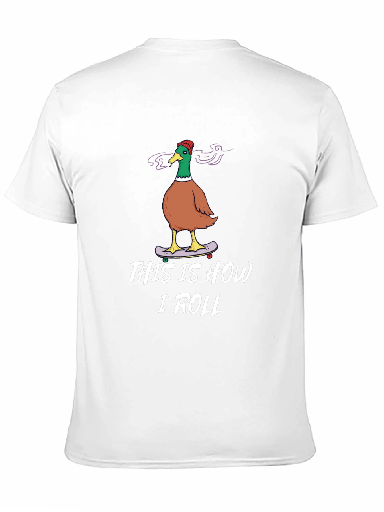 Funny Duck Skateboarder Graphic T-Shirt