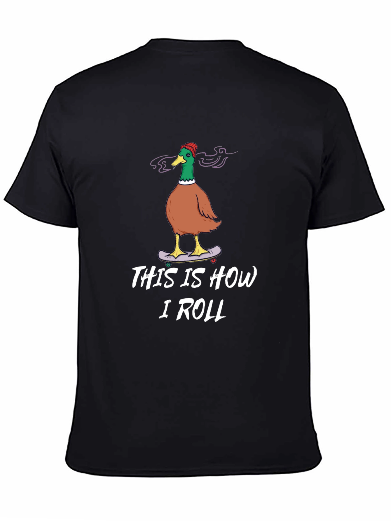 Funny Duck Skateboarder Graphic T-Shirt
