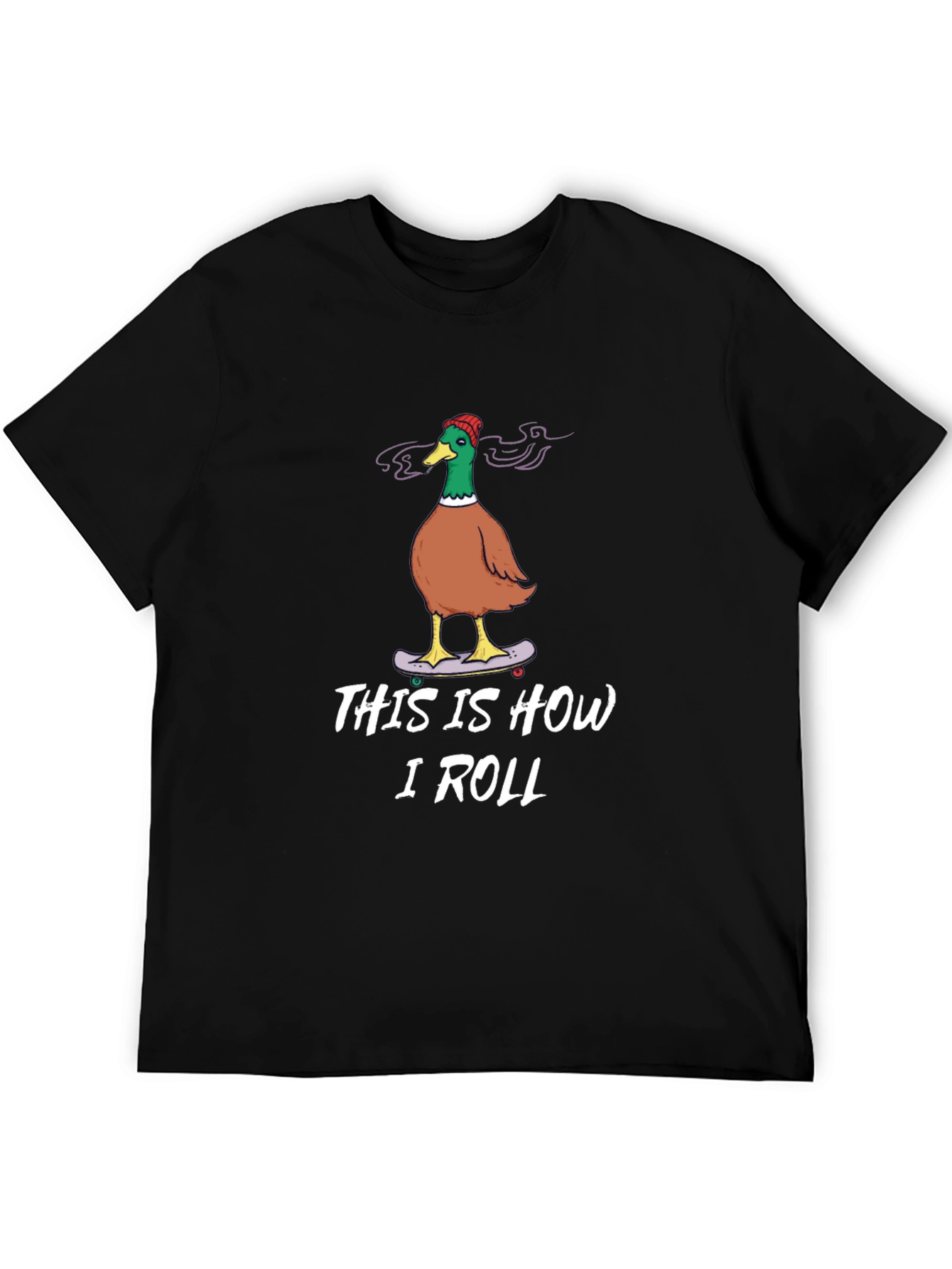 Funny Duck Skateboarder Graphic T-Shirt