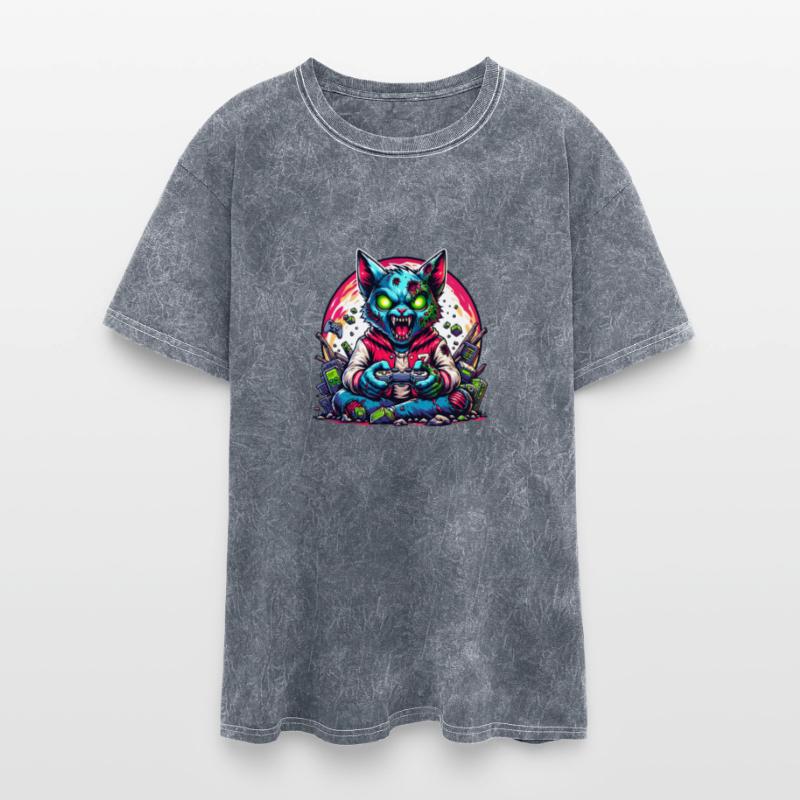 Zombie Gamer Cat - Undead Gaming Frenzy