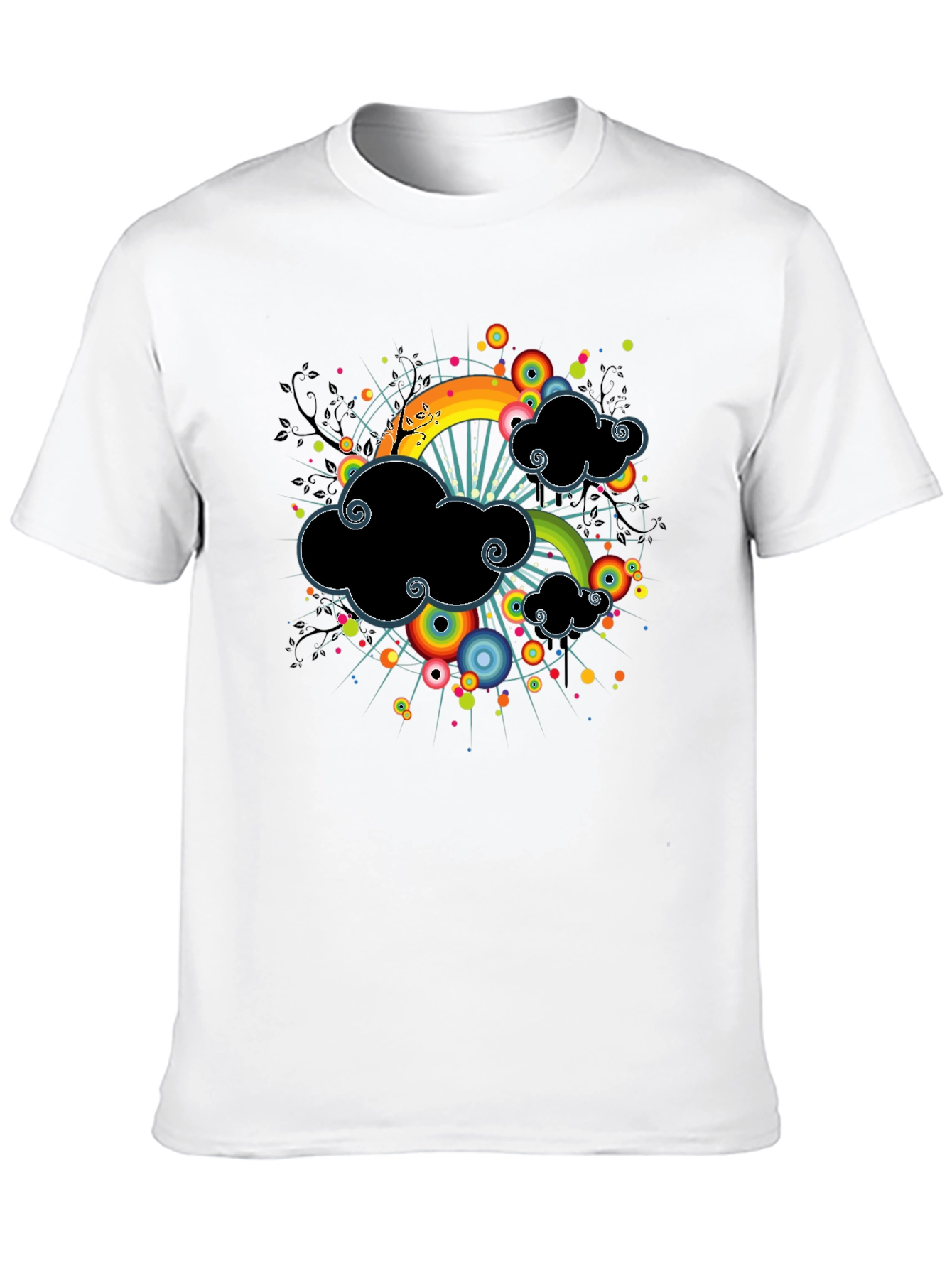 Rainbow Cloud Black T-Shirt
