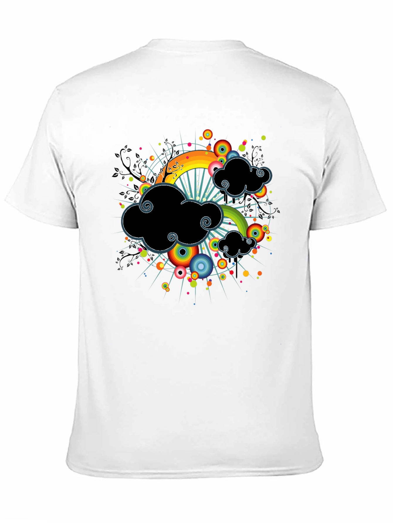 Rainbow Cloud Black T-Shirt