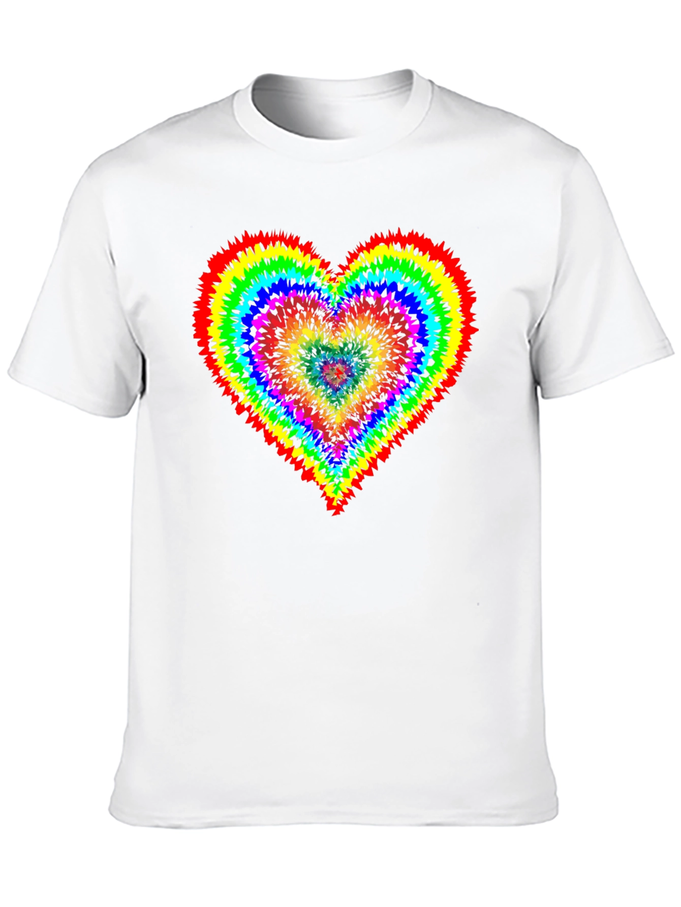 Rainbow Heart Tie-Dye Graphic Tee - Stylish Black Shirt