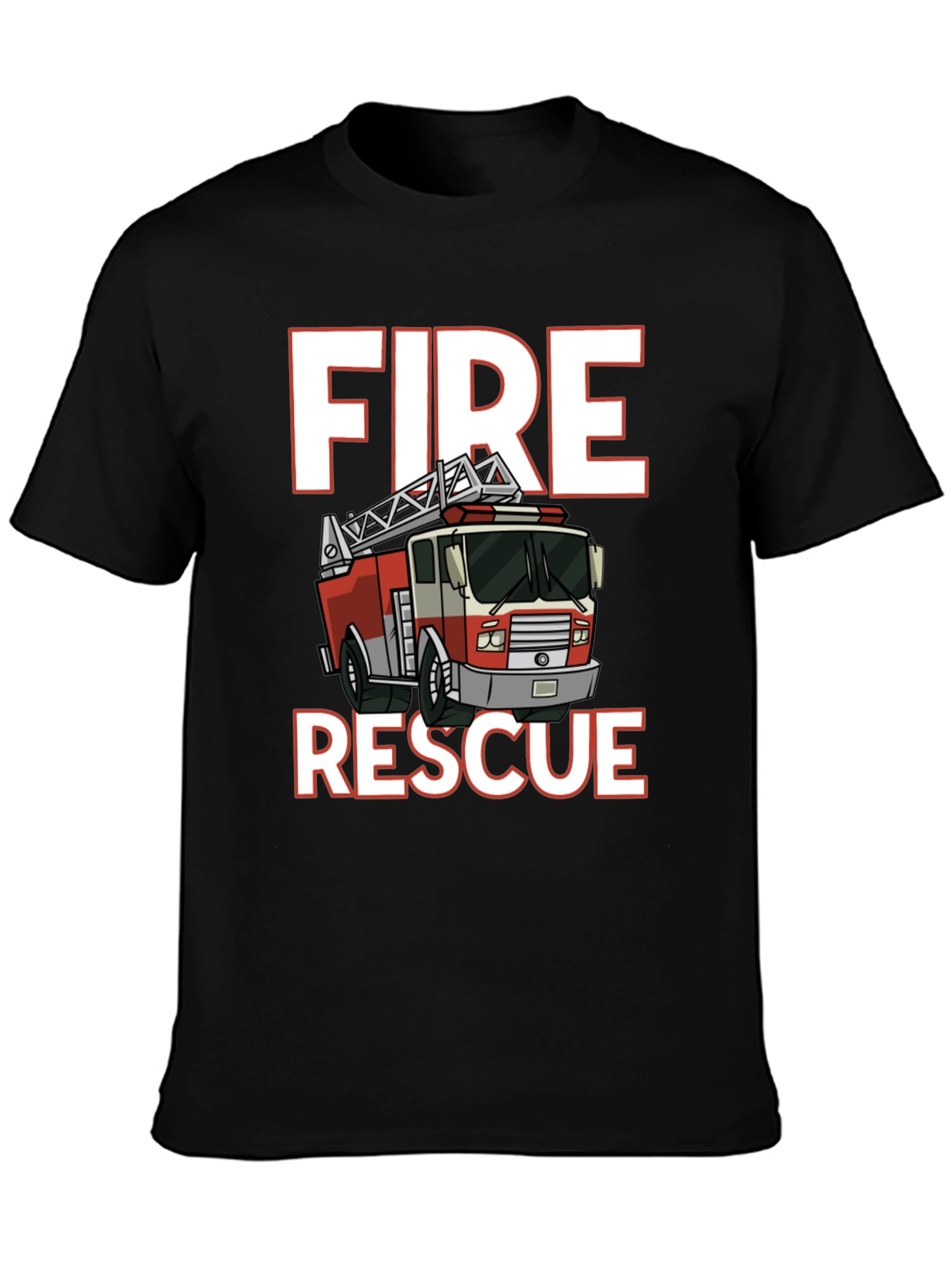 Fire Rescue T-Shirt - Black Cotton Tee