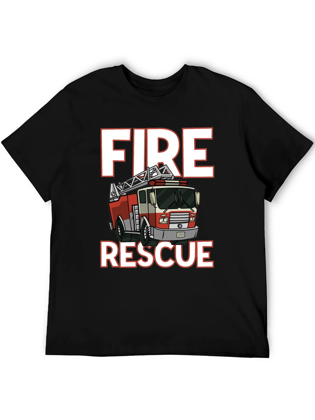 Fire Rescue T-Shirt - Black Cotton Tee