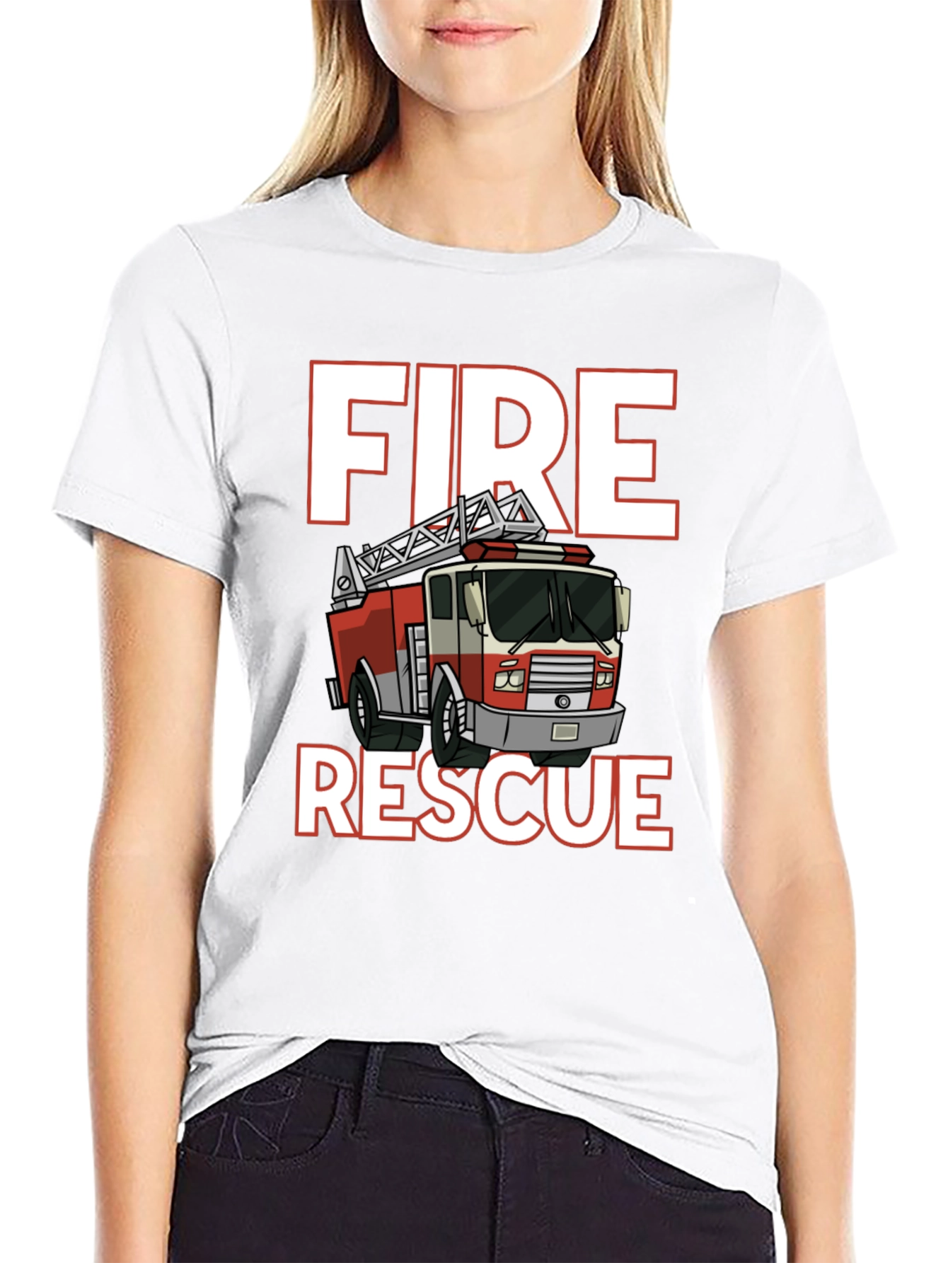 Fire Rescue T-Shirt - Black Cotton Tee