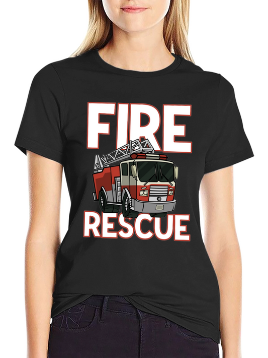 Fire Rescue T-Shirt - Black Cotton Tee