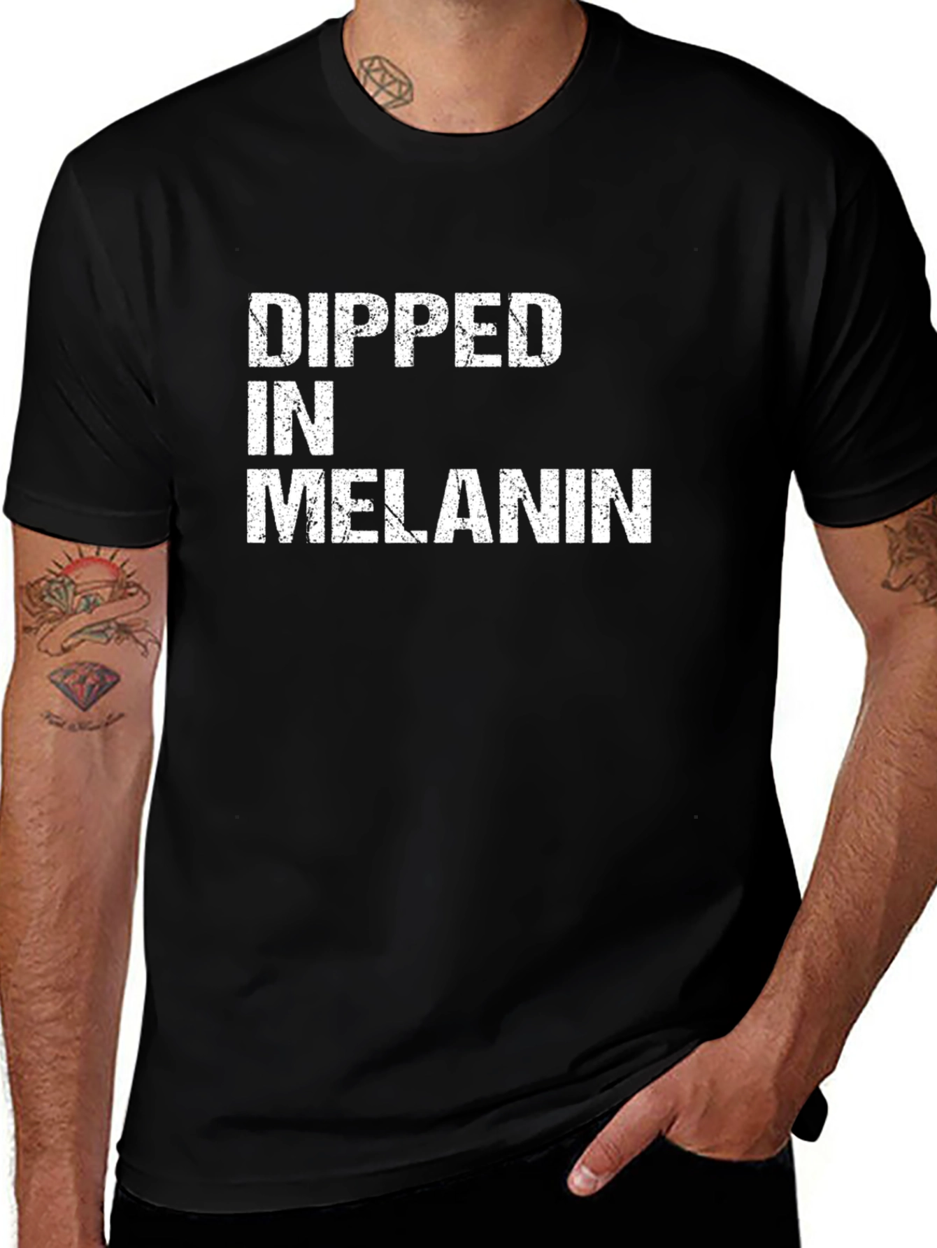 Dipped In Melanin Graphic Tee - Black
