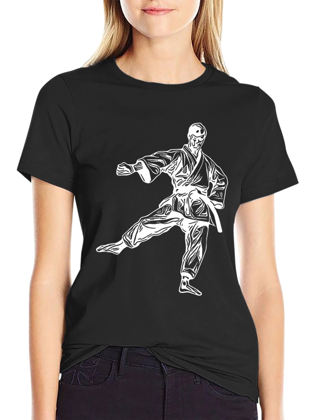 Karate Silhouette Graphic T-Shirt