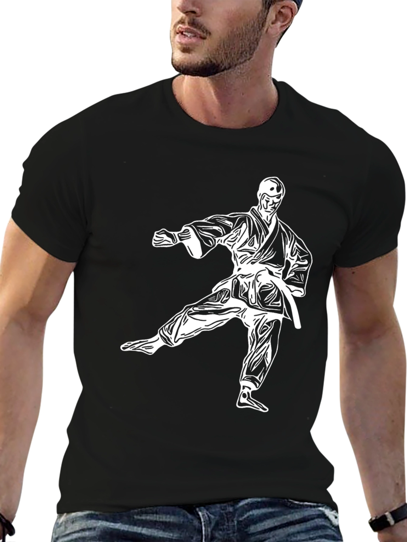 Karate Silhouette Graphic T-Shirt