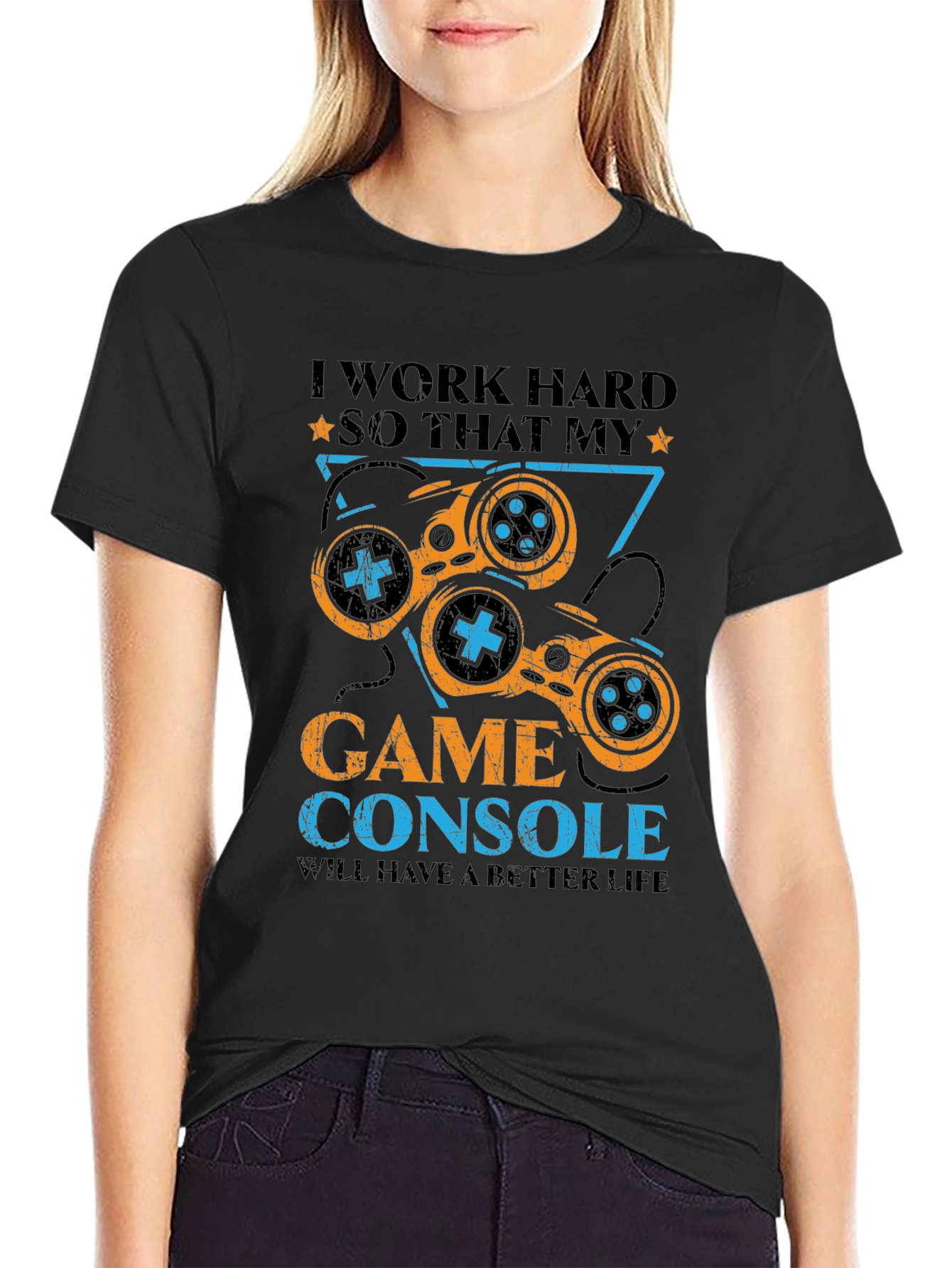 I Work Hard Game Console T-Shirt