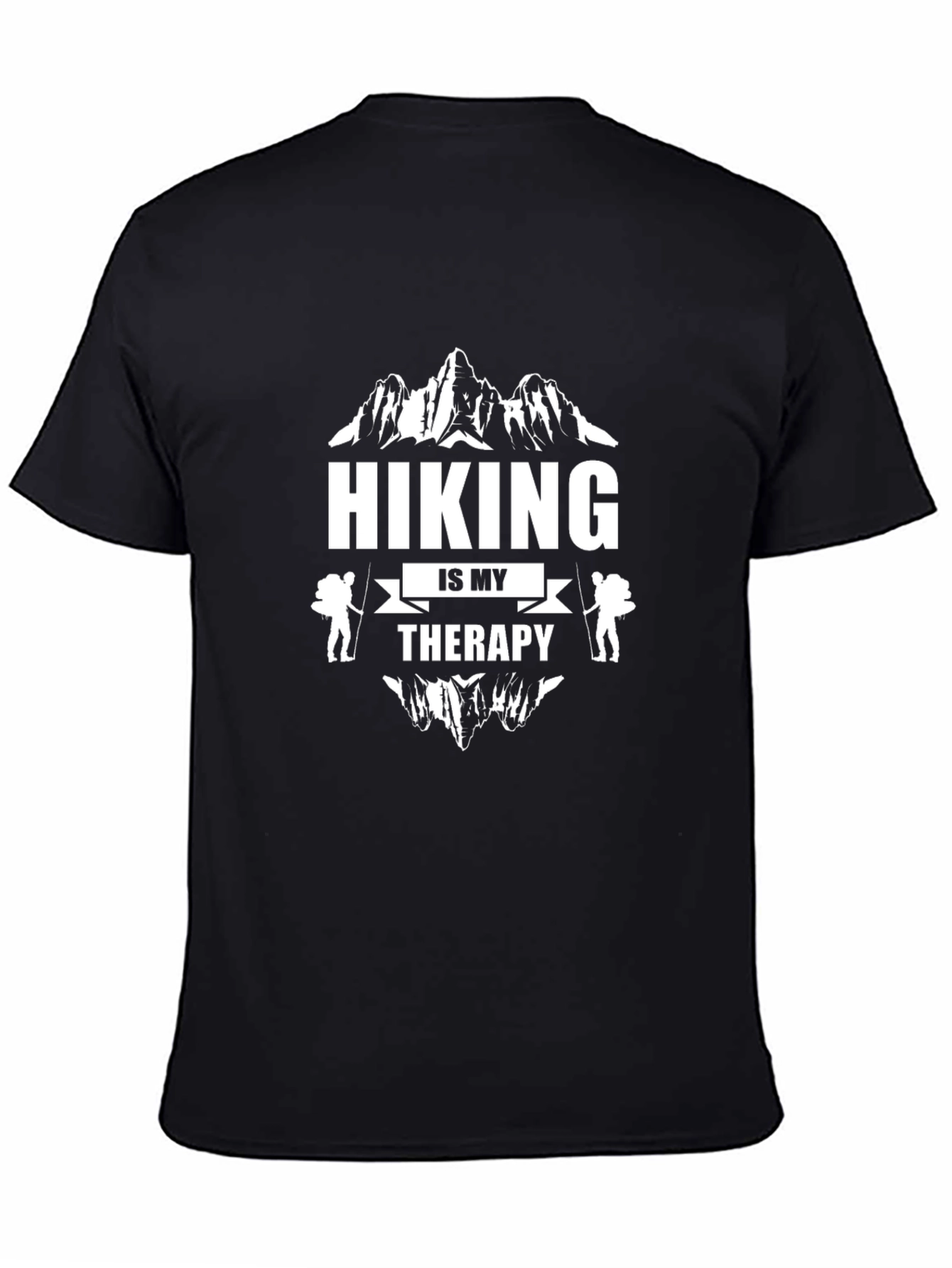 Hiking is My Therapy Black Graphic Tee
